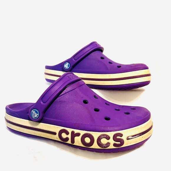 CROCS Iconic Comfort Bayaband Unisex (m/8 w/6) Purple Slip On Clogs-Vented top - Picture 6 of 14